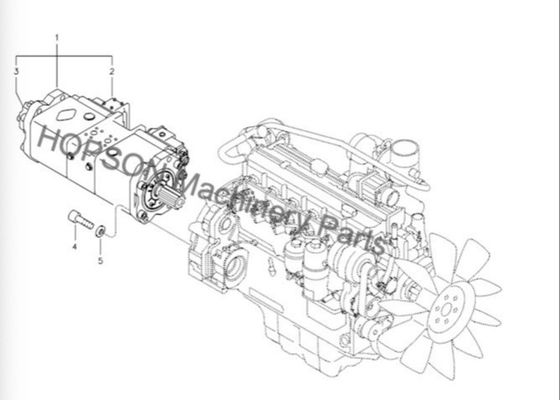 مضخة هيدروليكية Doosan Excavator K5V80DTP 14531859 ​​لـ DX150 Red